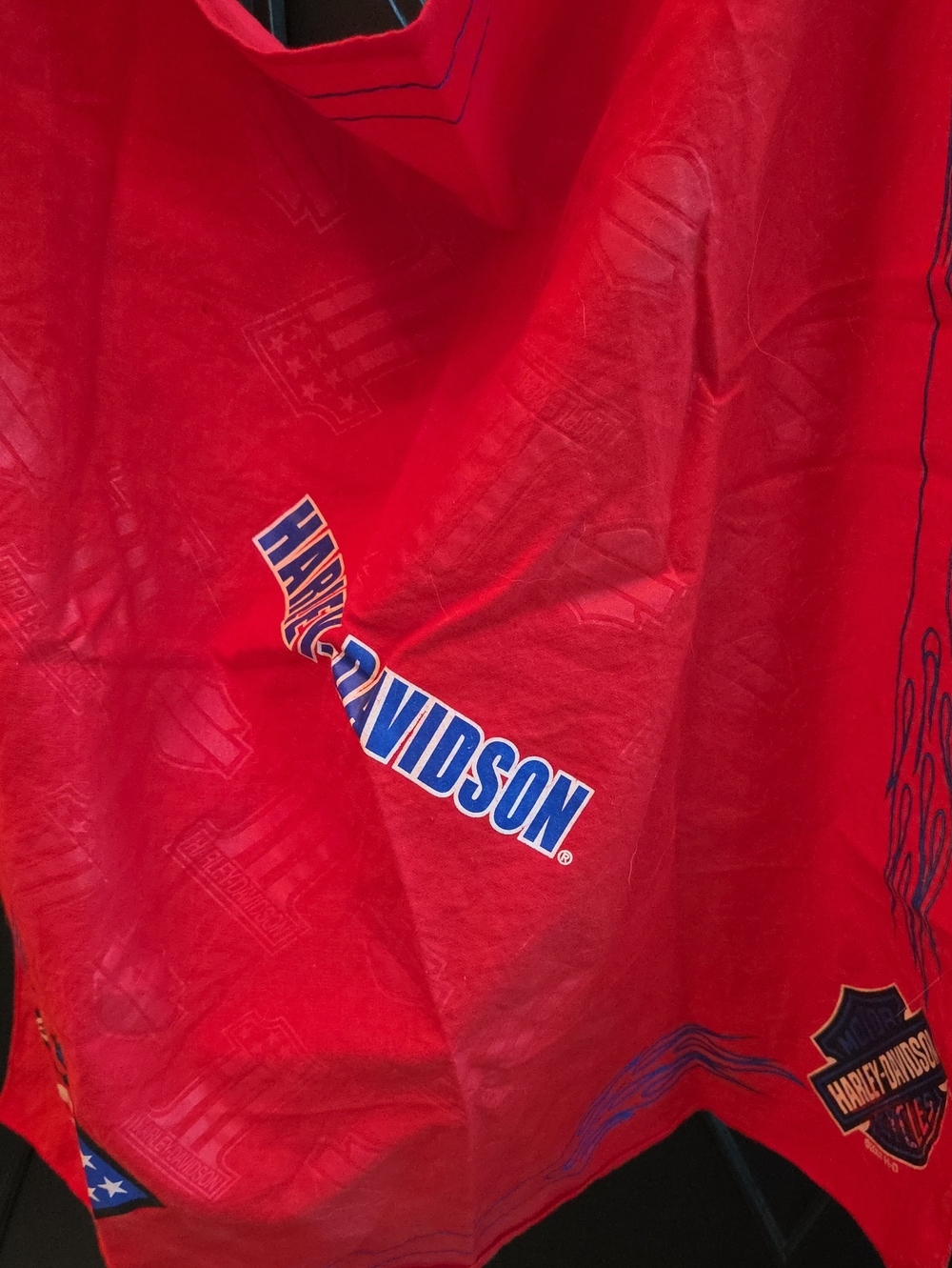 Harley-Davidson Red Bandana with Blue Logo